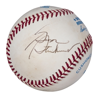 George Steinbrenner Single Signed OAL Brown Baseball (PSA/DNA)